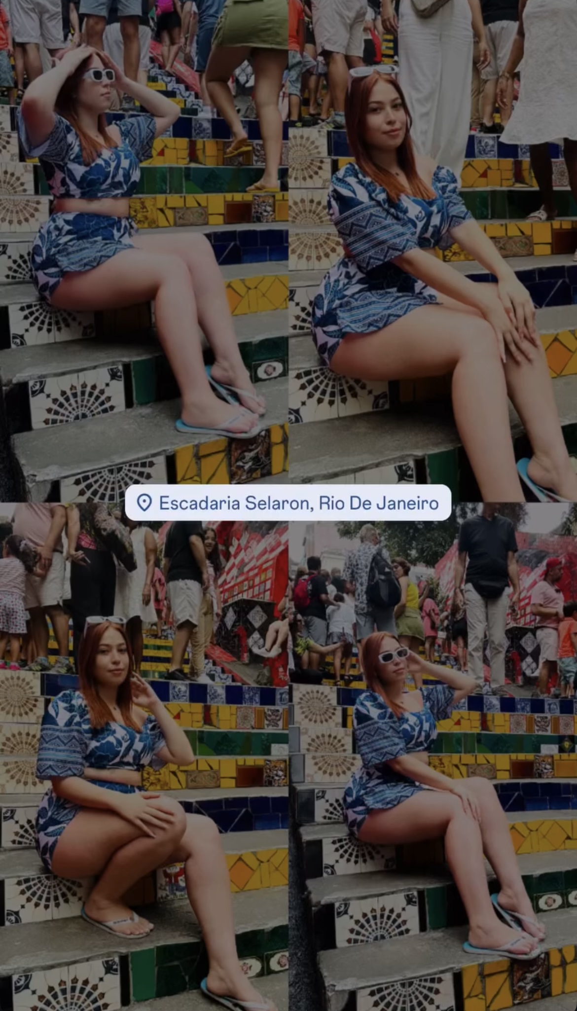Momentos de Sabrina na Escadaria Selarón